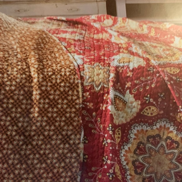 Addington Cotton Reversible Quilt 3PC Set - Red and Brown king size - Picture 5 of 5